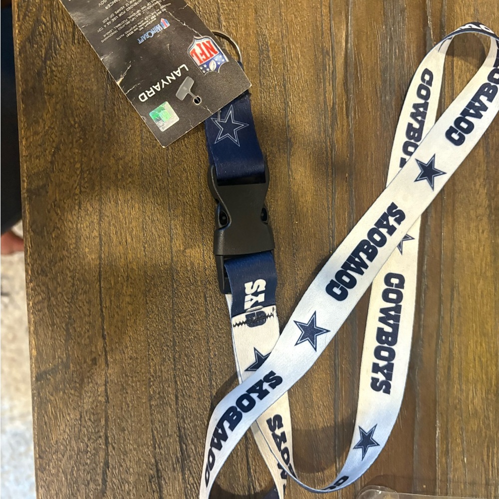 NFL Cowboys Blue and White Lanyard